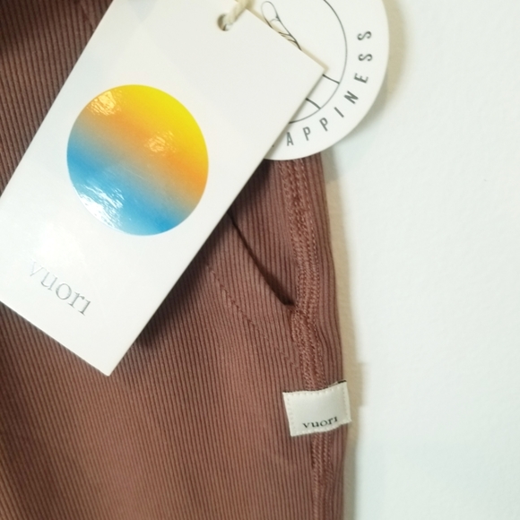 Vuori Mudra Jumpsuit Women's Ribbed Drawstring Pockets Athleisure Hazelnut - Picture 5 of 13